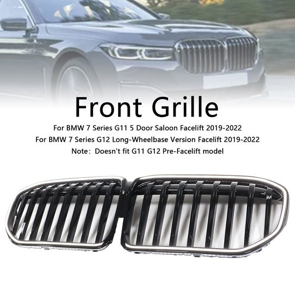 2019-2022 BMW 7-serie G11 G12 Enkel lamell glans sort frontgrill Generisk