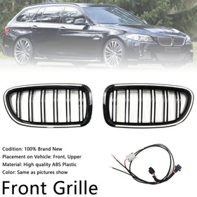 11.2009-02.2017 BMW 5-Series F11 ledvinový nárazník Gril Grill Gloss Black 51137203649 51137203650 Generic