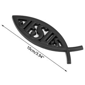 Jesus Christian Fisch Symbol schwarz 3D Auto Aufkleber Emblem Aufkleber religiöse Gott generisch