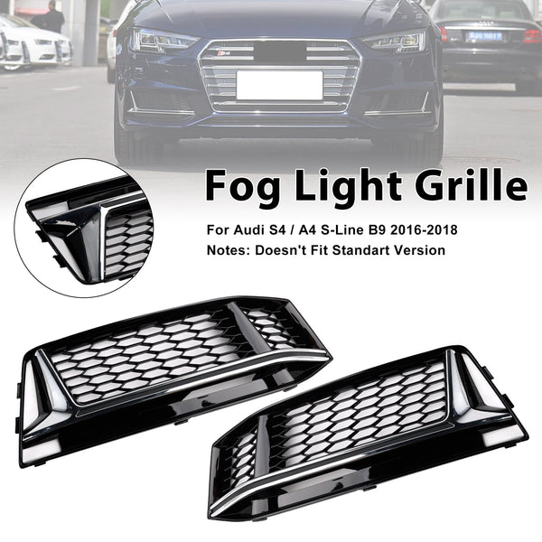 2016-2018 Audi S4 / A4 S-Line B9 2PCS Fog Light Cover Grille 8W0 807 681 K 8W0 807 682 K Generic