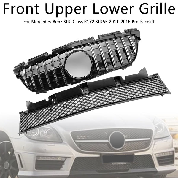 2011-2016 Mercedes-Benz SLK-klasse R172 SLK55 Chrome Front Upper Nedre Grille A1728880160 Generisk