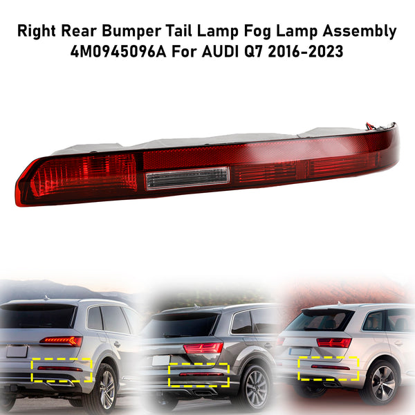 2016-2023 AUDI Q7 Right Rear Bumper Tail Lamp Fog Lamp Assembly 4M0945096A Generic