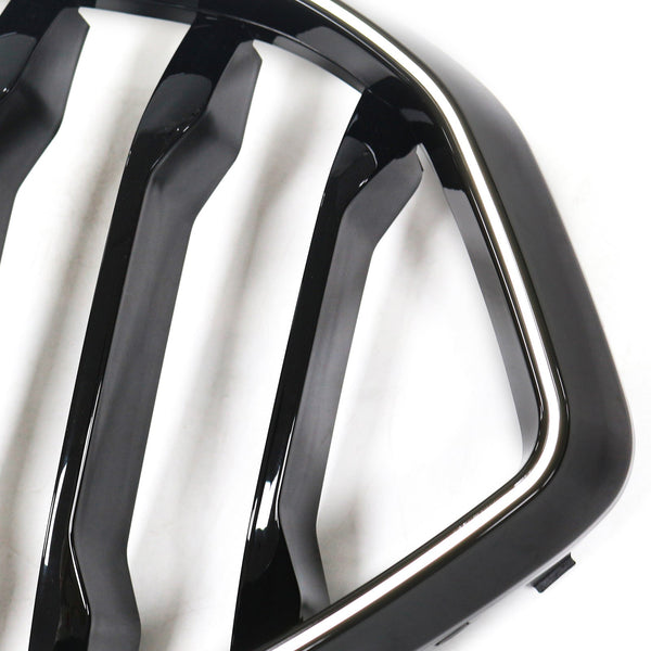 2023-2025 BMW X6 G06 M60I Černá mřížka předního nárazníku s GRILS W/CAREM