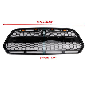 Gloss Black Front Bumper Grille Grill Fit Ford Transit MK8 2015-2018 Raptor W/LED