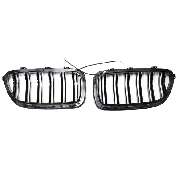 01.2009-10.2016 BMW 5-serie F10 Nyrestøtfangergrill Grill glans sort 51137203649 51137203650 Generisk