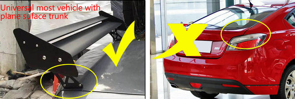 Universal Aluminium Justerbar Double Deck GT Bakre Trunk Wing Spoiler Svart Generisk