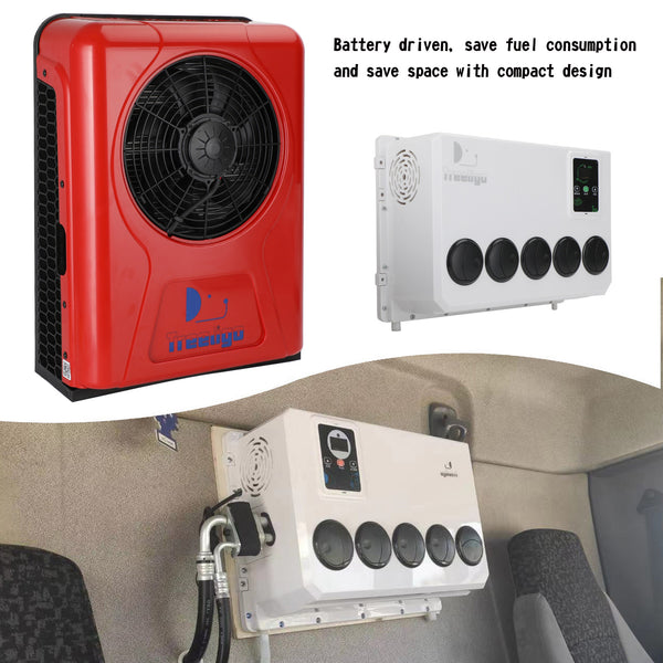 12000 BTU 12V Truck Cab RV Air Conditioner Split AC Fits Semi Trucks Bus Caravan