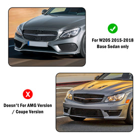 C-CLASS W205 2015-2018 Base Sedan Mesh Front Fog Light Cover 2058850723 2058851123 Generic