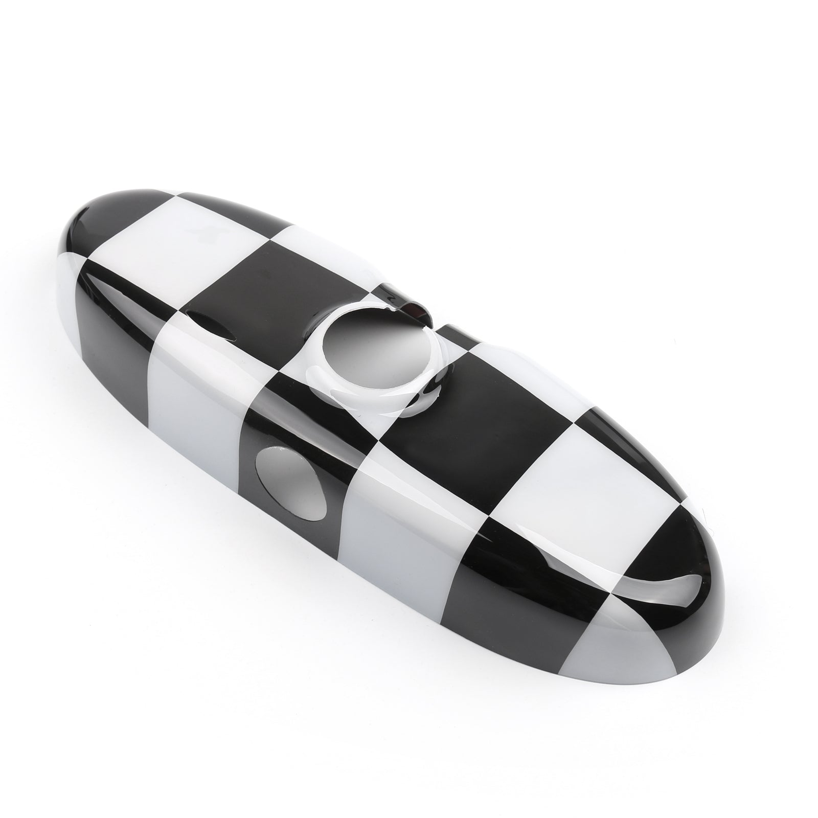 Capa para espelho retrovisor com padrão xadrez preto BMW MINI Cooper R55 R56