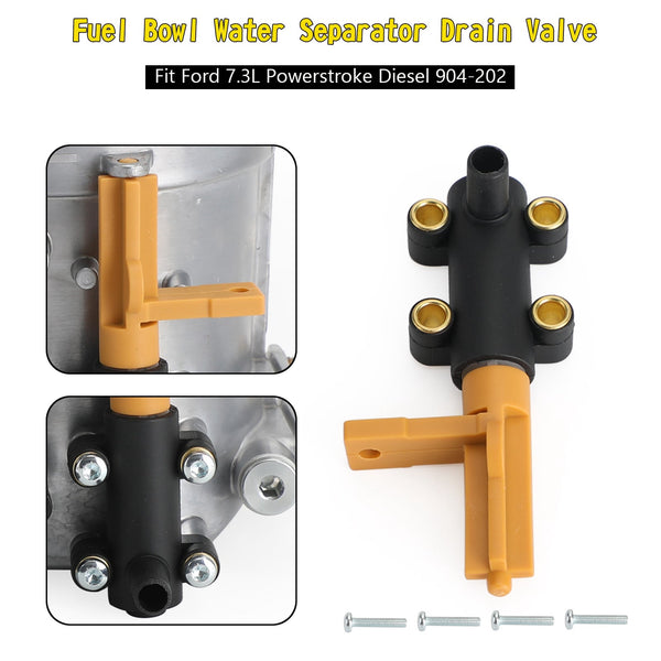 1999-2003 Ford F250 F350 F450 F550 7.3L Powerstroke Tazón de combustible Separador de agua Válvula de drenaje 904-202 F81Z9A153AA Genérico