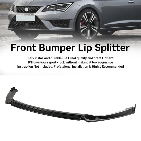 2012-2020 Seat Leon 5F Gloss Black Front Spoiler Lip Performance