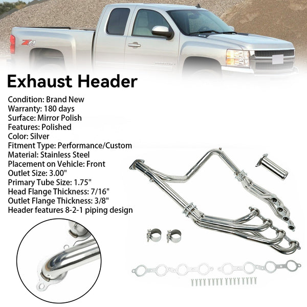 2007-2014 Chevy Suburban 1500/2500 5,3 L 6,0 L Collecteur d'échappement en acier inoxydable générique