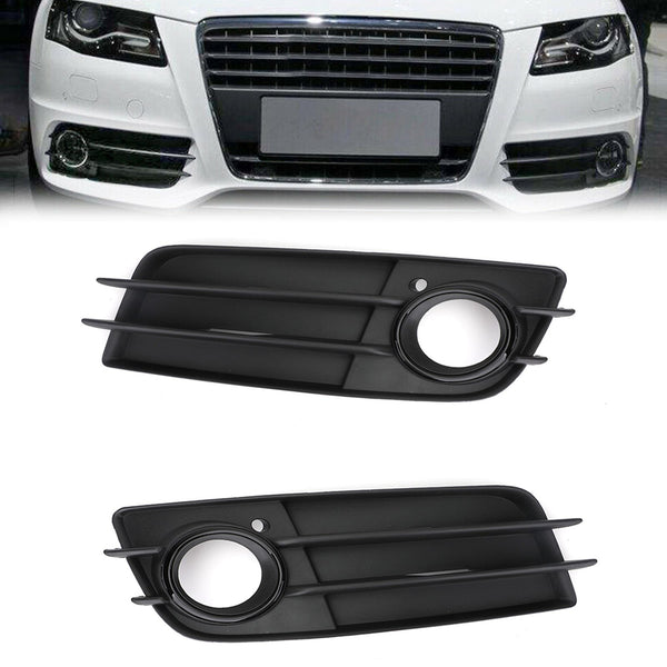 2 x Frontstoßstange, schwarze Nebelscheinwerfer-Kühlergrill-Abdeckung für 2008–2012 Audi A4 S-Line S4 Generic
