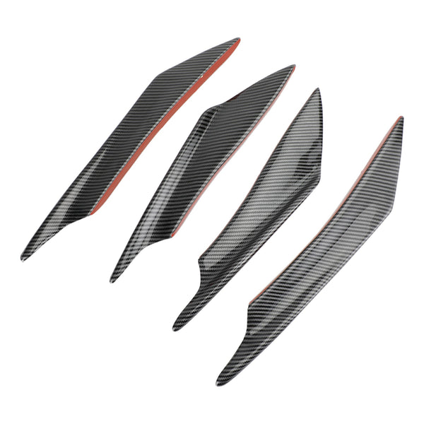 4 Stück Universal Front Bumper Fins Body Splitter Spoiler Canards Carbon Fiber Look