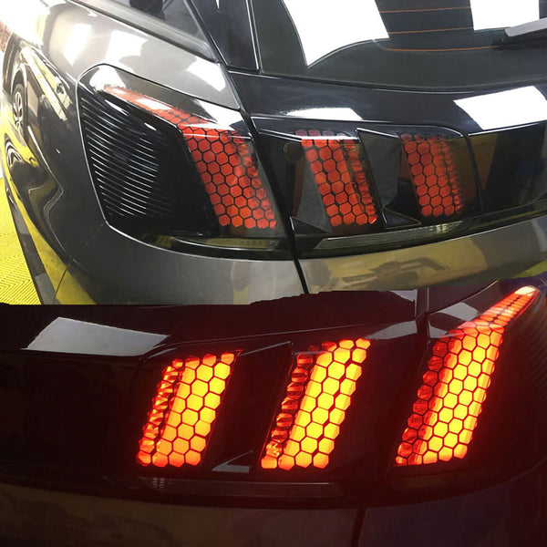 Tail-lamp Decal Accessories Carbon Car Rear Tail Light Cover Honeycomb Sticker Generic
