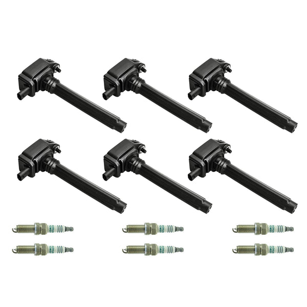 2011-2016 Jeep Grand Cherokee 3.6L V6 6PCS Ignition Coil+Spark Plug UF648 GN10616 36-8196