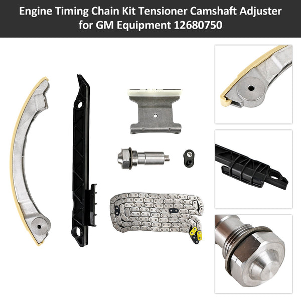 GM Equipment Engine Timing Chain Kit Tensioner Camshaft Adjuster 12680750 12675579 12635447 Generic