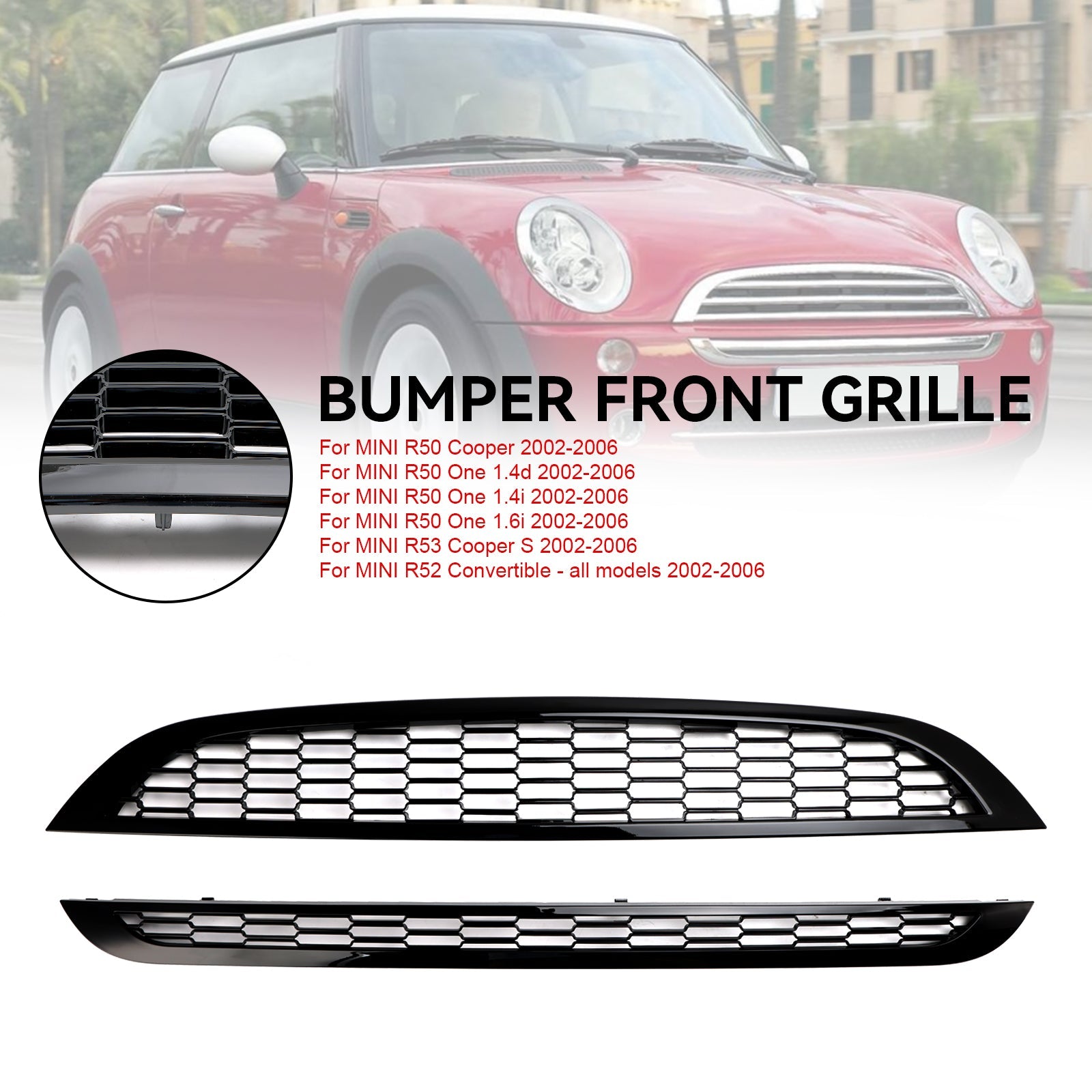 2002-2006 MINI R50 Cooper 2ks voštinová mřížka předního grilu