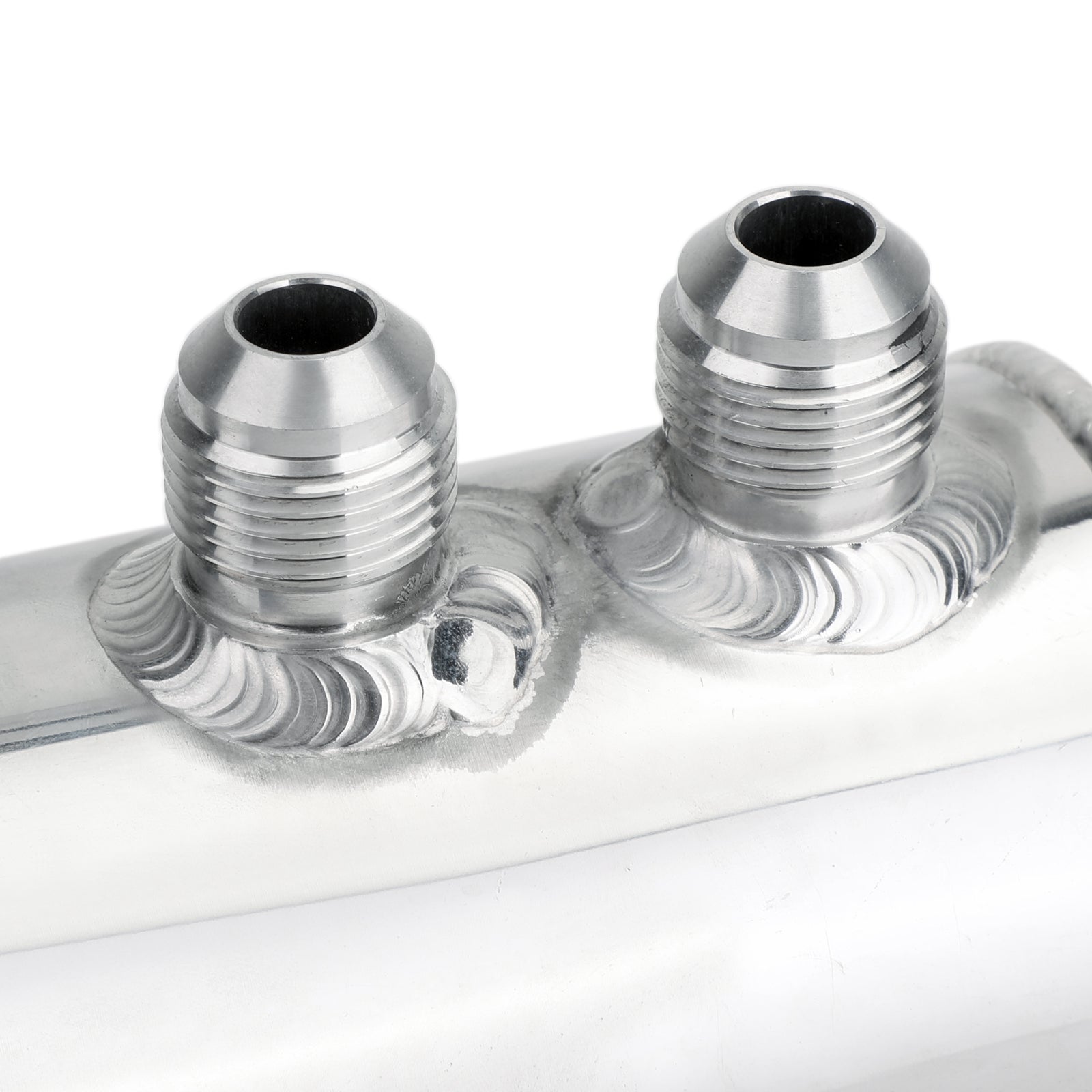 Aluminium Baffled Engine Oil Catch Can 2x AN10 Twin Port Breather Filter Silver