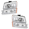 2003-2006 Chevr Silverado 1500/1500HD/2500HD/3500 Chrome Housing Amber Side Headlights/Lamp Assembly 15199556 10366038