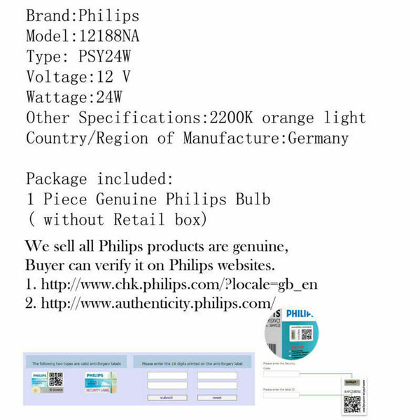 Drive Bombillas 12188NA PSY24W De Niebla DRL Standard Halogen Philips 24W Generic