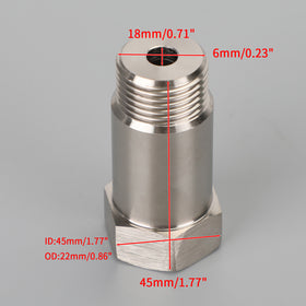 2PCS CEL O2 Sensor Adapter M18x15 45mm Check Engine Light Eliminator Pipe Extension Extender Generic