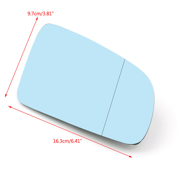 2005-2008 Audi A4 B6 B7 A6 C6 Höger Passagerarsida Backspegel Glas Blå Generisk