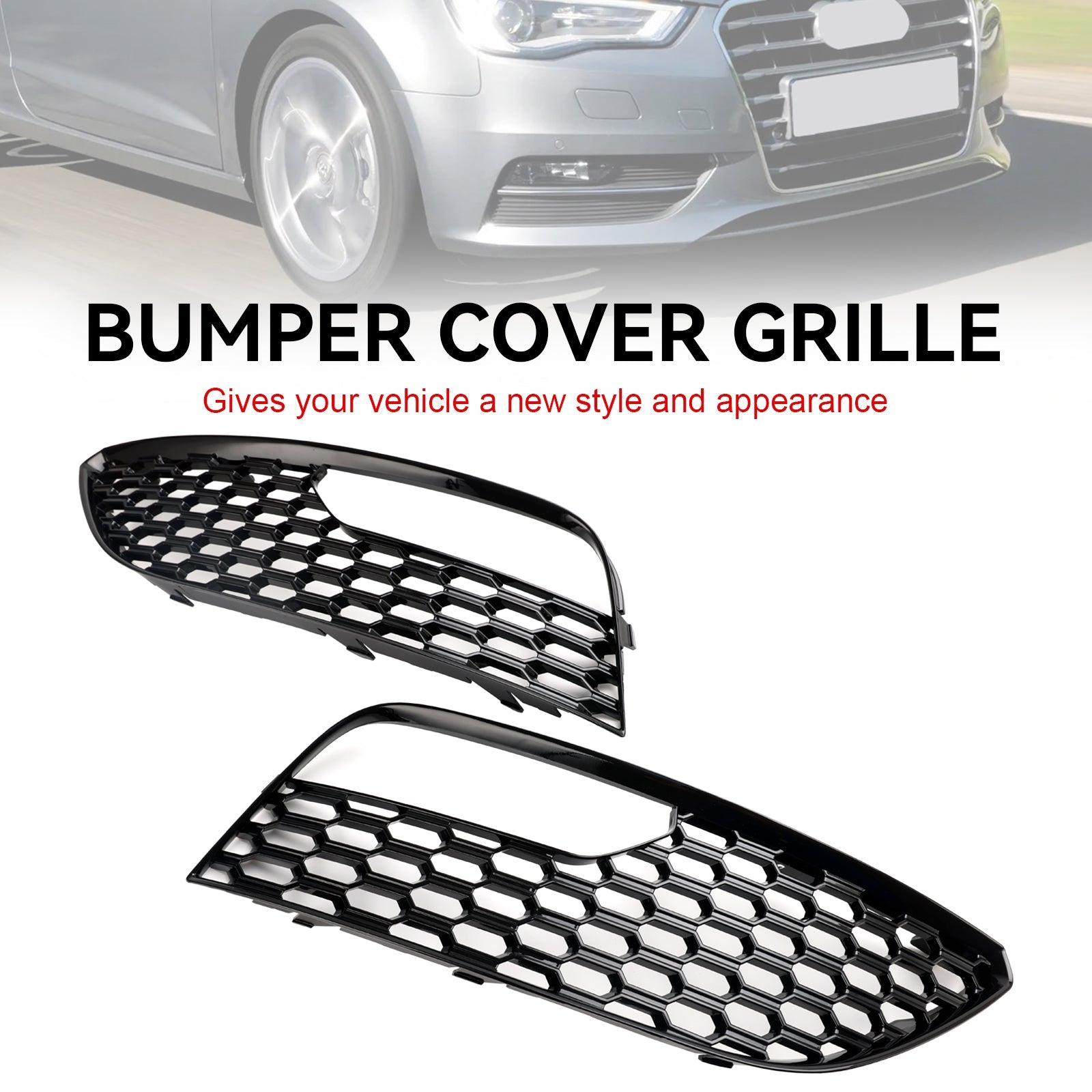 2012-2016 Audi A3 S3 Versione Standard 2 PZ Paraurti Anteriore Fendinebbia Surround Griglia di Copertura 8V3807681 8V3807682