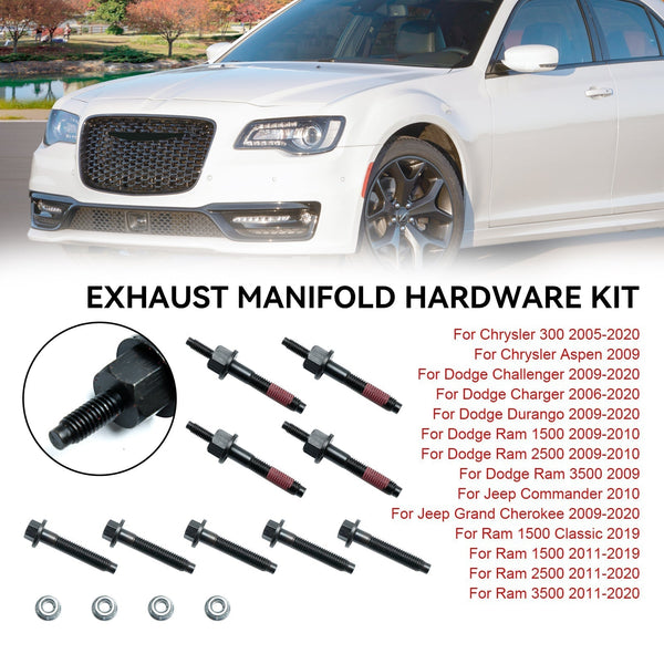 Kit de hardware do coletor de escape Dodge Charger 2006-2020 03309 06509863AA 6505316AA Genérico