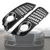 Pair Honeycomb Mesh Fog Light Open Vent Grill Intake Fit 2009-2012 Audi A4 B8 Generic