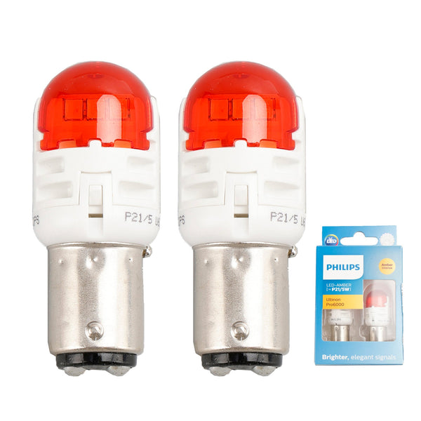 Para Philips 11499AU60X2 Ultinon Pro6000 LED-AMBER P21/5W intenso ÂMBAR 80/16lm Genérico