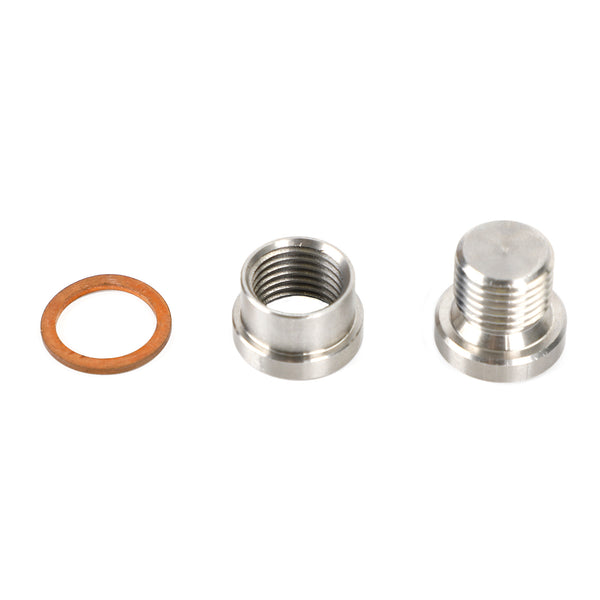 M12 x 1.25 Oxygen Sensor Adapter Spacer Hex Plug Nut Kit Stainless steel Generic