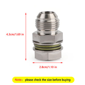 Turbo-oliecarterretourafvoeradapter stopfitting 10AN naar M18x1,5 zilver generiek