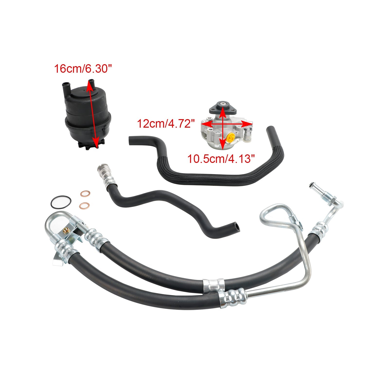 2000-2005 BMW E46 325Ci 325i 330Ci 330i Servostyrningspumpsats 553-58945 32416760036 32416750423
