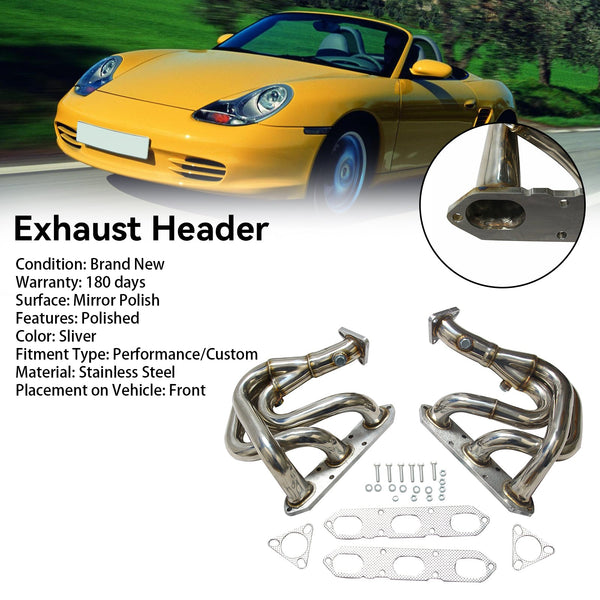 1997-2004 Porsche Boxster 986 2.5L 2.7L Stainless Steel Exhaust Manifold Generic