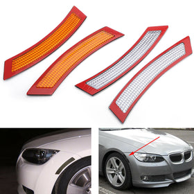 2006–2009 BMW 3er E92 2DR Coupé/Cabrio, 2 Stück, Frontstoßstangen-Reflektor, Seitenmarkierung, bernsteinfarben, generisch
