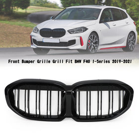 19-23 BMW F40 1-Series Gloss Double Black Front Replacement Hood Grille Generic