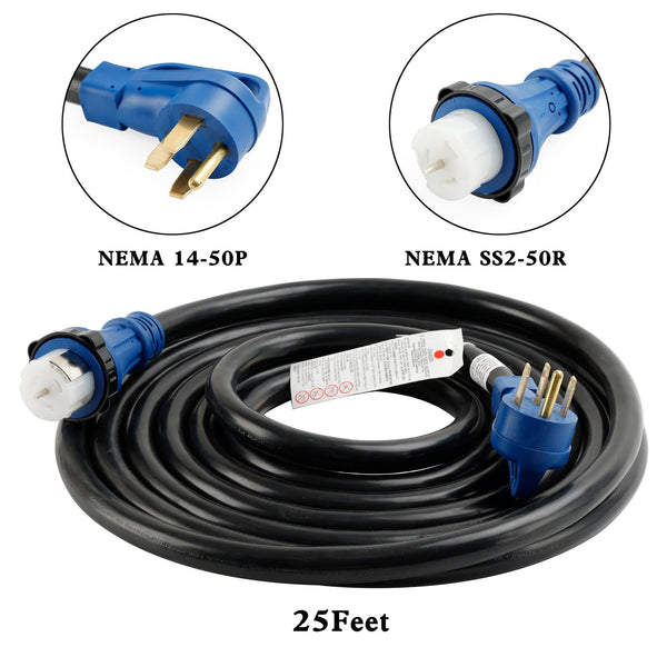 UL-vermeld 50 Amp 25 Ft RV/Generatorsnoer met vergrendelingsconnector voor RV Camper Generic