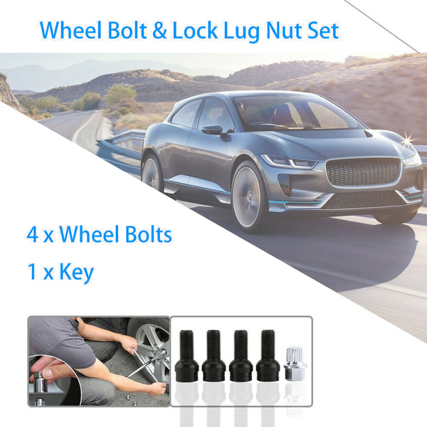 4+1 17mm Steel Wheel Bolt & Lock Lug Nut Set With Key For VW Golf Audi Generic
