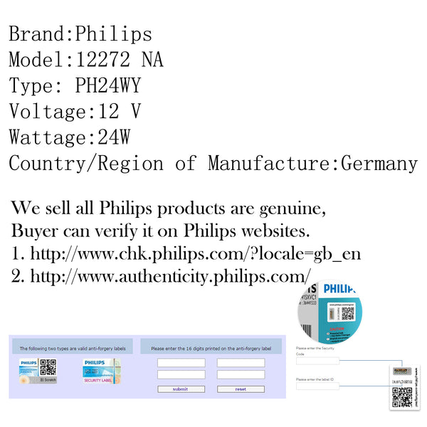For Philips 12272 NA Turn Signal Bulb 24 Watt HPC24WY 12V/24W 2200K Orange Light Generic