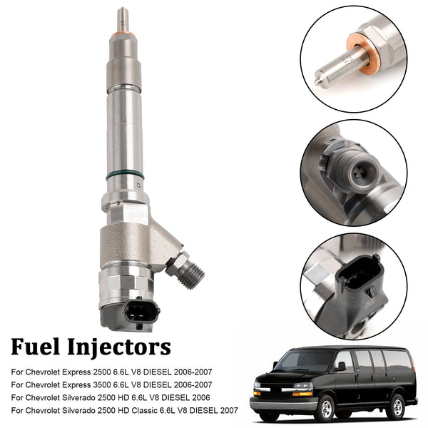 2006 Chevrolet Silverado 2500 HD 6.6L V8 DIESEL 1PCS Fuel Injector 0445120042 0445120082