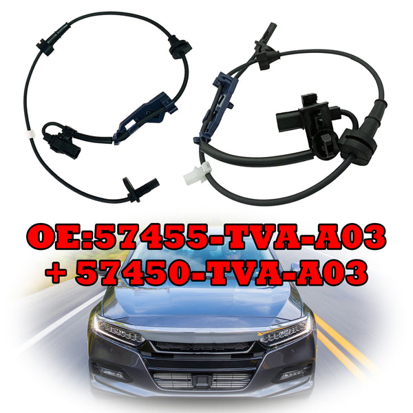 2018-2021 Honda Accord Right+left 2*ABS Wheel Speed Sensor Front 57450TVAA03 57455TVAA03 Generic