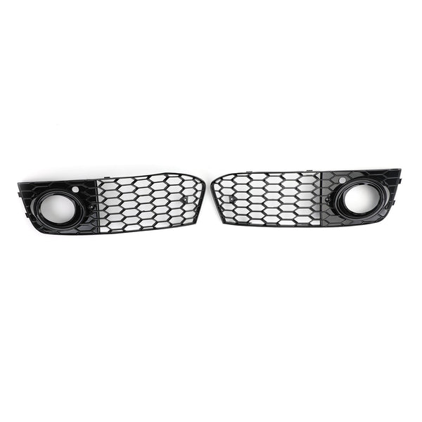 Pair Honeycomb Mesh Fog Light Open Vent Grill Intake For Audi A4 B8 2009-2012 Generic