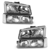 03-06 Silverado 1500/3500/1500 HD/500 HD Carcasa negra Faros laterales transparentes/conjunto de lámpara 10396913 15199557 2503224 Genérico