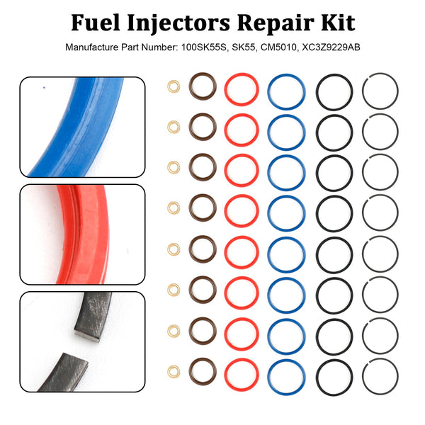 Ford 7.3L Power Stroke 8PCS Kit de reparo do injetor de combustível XC3Z9229AB CM5010 100SK55S SK55 genérico