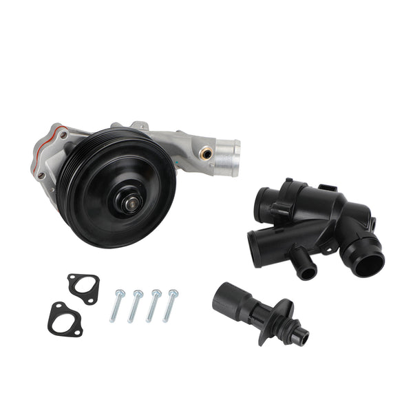 2011-2015 Jaguar XJ LR097165 Bomba de agua con pernos Juntas Conector+Kit de termostato 766192 LR028136 Genérico