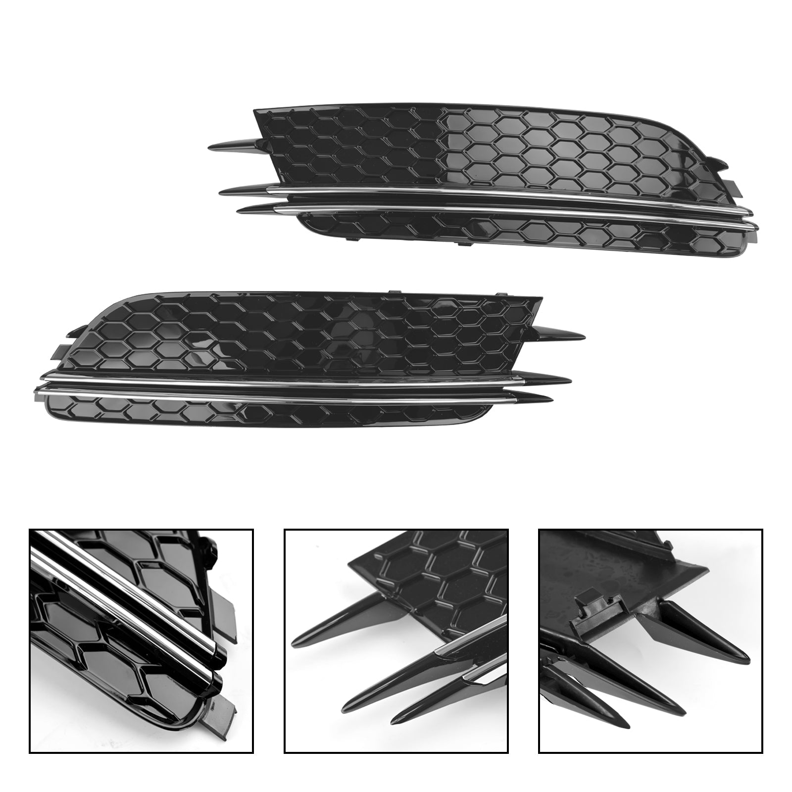 2012-2015 Audi A6 4G C7 Sedan / Avant Standard Version 2PCS Front Fog Light Cover Bezel Grill Grille 7911070549