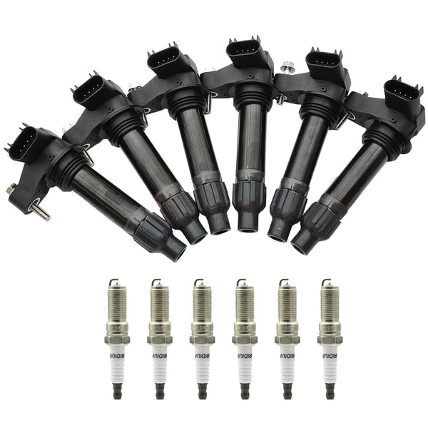 2010-2015 Cadillac CTS V6 3.6L 6PCS Bobina de ignição + 6PCS Vela de ignição UF569 D515C 12610626 12618542 Genérico