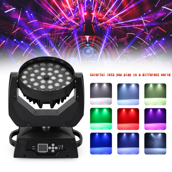 DJ-Tanzparty-Bühnenlicht 36 x 10 W RGBW 4-in-1-LED-Zoom-Moving-Head 360 W Wash DMX 15 CH