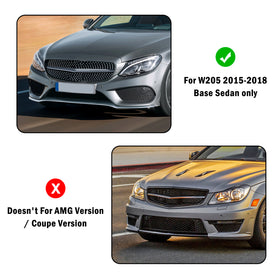 2015-2018 Benz Classe C W205 Base Sedan Couvercle de phare antibrouillard avant en nid d'abeille 2058850723 MB1038172 générique